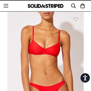Solid & Striped Red Rachel Bikini Top NWT